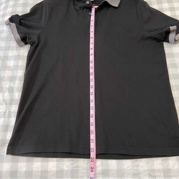 MICHAEL Kors men black shirt in medium or small 100% cotton polo sweater - Picture 8 of 9